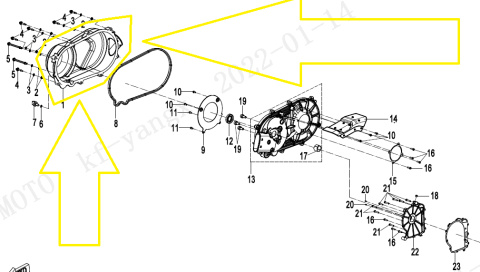 CAPAC TRANSMISIE CFMOTO CFORCE 400 X4  / 500 X5 2022-2026 [1]