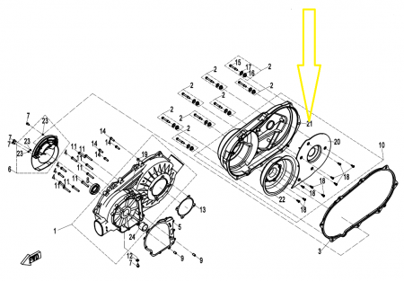 CARCASA CFMOTO VARIATOR CFMOTO 400 / 450 / 500 / 520 / 550 / 600 / 625 2014-2023 / GOES [2]