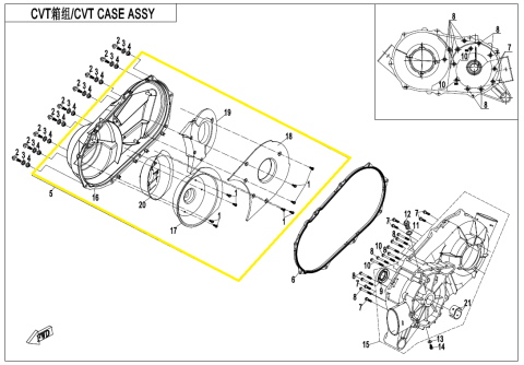 CARCASA CVT CFMOTO 850 1000  ATV / UTV / SSV 2017-2026 [4]