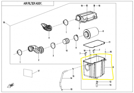 CARCASA INFERIOARA FILTRU AER CFMOTO 400/520/550/600 [2]