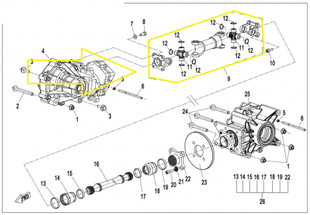 CARDAN FATA ATV CF MOTO 550 : 9cr6-290100-00001 [2]