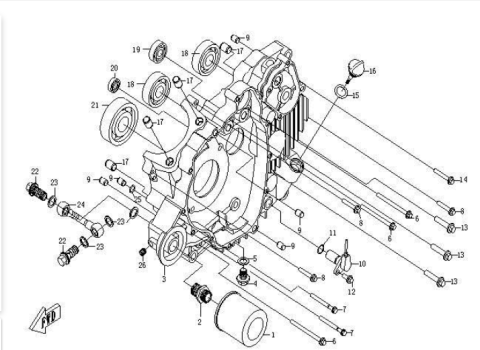 CARTER STANGA MOTOR CFMOTO 500 / 625 2007-2018 [2]