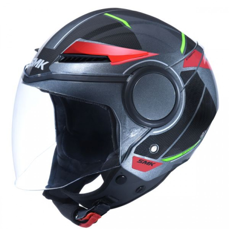 Casti - CASCA MOTO OPEN FACE  NEGRU CU ROSU