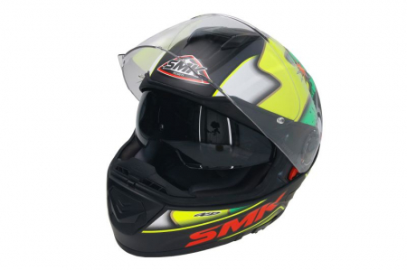 Casti - CASCA MOTO FULL-FACE SMK NEGRU -GALBEN