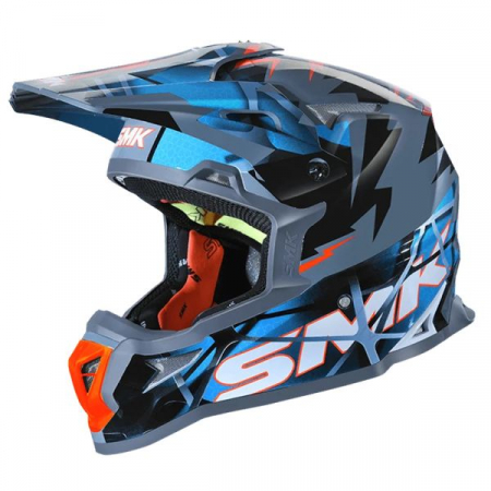 Echipament - CASCA MOTO OFF-ROAD SMK ALLTERRA FULMINE ALBASTRA