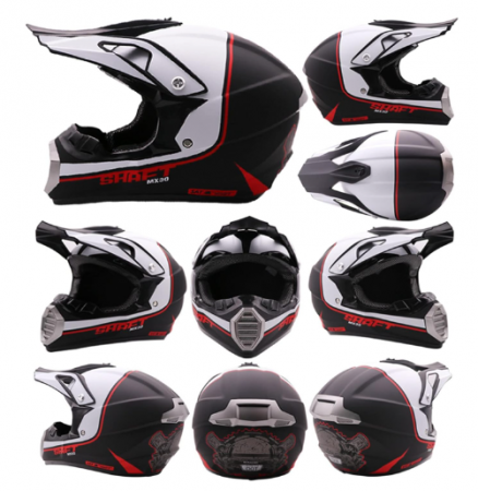 CASCA OFF-ROAD NEGRU-ALB HELMET SHAFT MX30 [1]