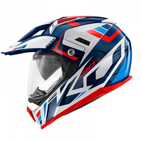 Casti - CASCA PROTECTIE ATV CU OCHELARI SI VIZIERA KAPPA KV30 EVO  ALBASTRU ALB