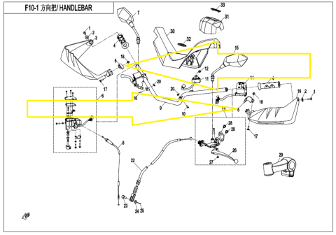 CLEMA PRINDERE PRINDERE HANDGUARD CFMOTO CFORCE 550 / 800 X8 / 820 2012-2019 [2]