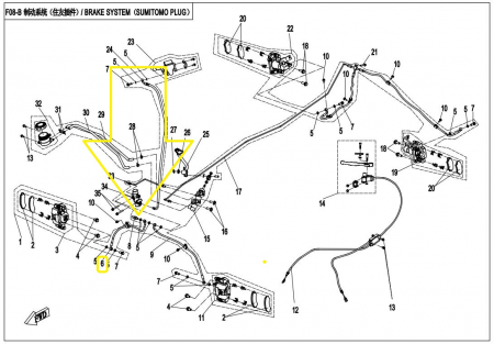 CONDUCTA FRANA DREAPTA FATA CFMOTO CFORCE 450/520/550 2017-2024 [1]