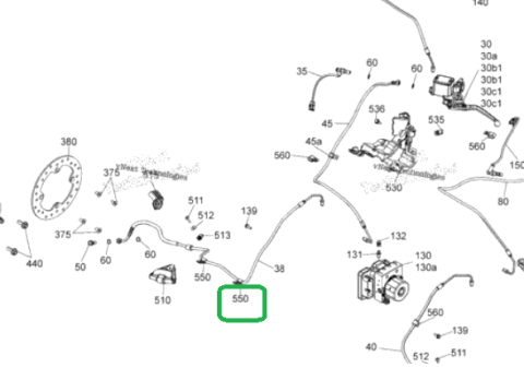 CONDUCTA FRANA FATA DREAPTA CAN-AM G2 2018->2021 ( ABS ) [1]