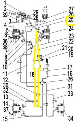 CONDUCTA FRANA FATA DREAPTA LINHAI 400/M565/M570/570 PROMAX / M550L E4 [1]