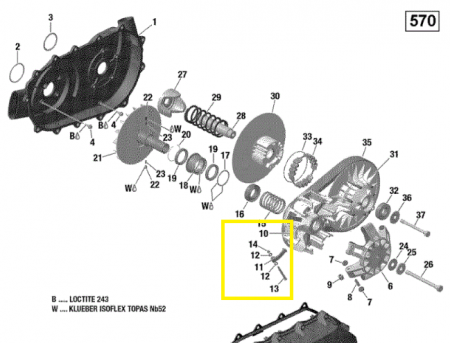 CONTRAGREUTATI VARIATOR CAN-AM OUTLANDER / RENEGADE 570 / 650 [2]