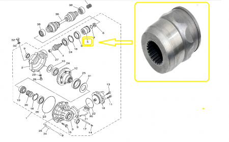 CUPLA CARDAN GRUP FATA YAMAHA GRIZZLY 660 2003-2008 [3]