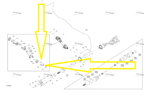 CUPLA CARDAN SPATE MAVERICK 1000 , COMMANDER 800-1000, Outlander 570,650,1000 [1]