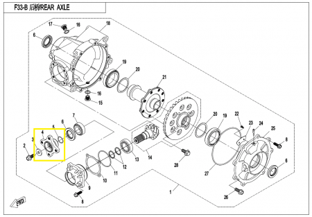 CUPLAJ CARDAN CFMOTO FATA / SPATE (GRUP) CFMOTO 450/500/600/800/1000 [2]