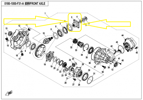 CUPLAJ CARDAN DIFERENTIAL FATA CFMOTO ATV/SSV/UTV [3]