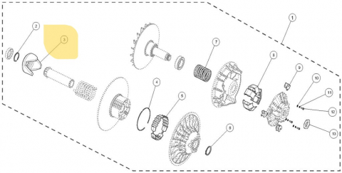 CUPLAJ VARIATOR SECUNDAR SEGWAY SNARLER AT6 S /  AT6 L [2]