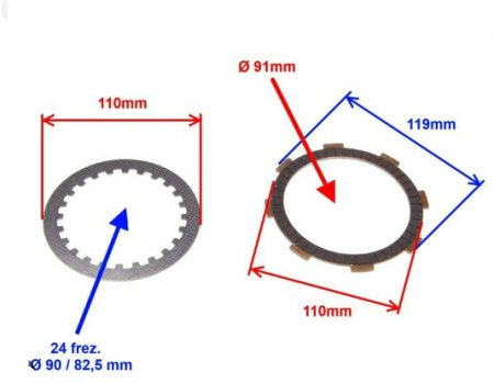 Piese scuter - DISC AMBREIAJ ATV 150-200-250CC (6 FERODO+ 5 OTEL)