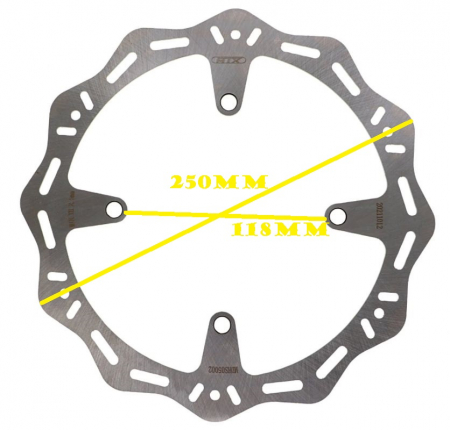 Disc franare - DISC FRANA SPATE  SUZUKI RMX 450Z '10-'14, RM-Z 250/450 '07-'17 250X118X3MM