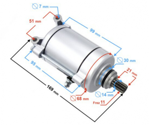 ELECTROMOTOR ATV 200CC BASHAN 11DINTI [5]