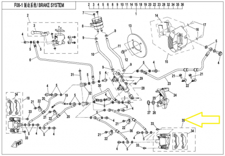 ETRIER FATA STANGA CFMOTO 400 / 450 / 500 / 520  (15-20) [2]
