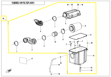 FILTRU AER COMPLET CFMOTO CF450 /  CF500ATR / CF500AU L/S 2016-2023 [2]