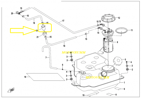 FILTRU COMBUSTIBIL CFMOTO 400/450/500/520/550/600/625/800/820 ORIGINAL [3]
