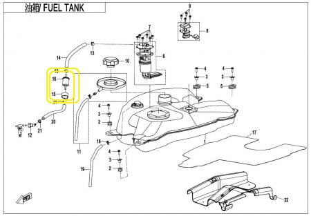 FILTRU COMBUSTIBIL CFMOTO 300/400/450/500/520/550/600/625/650/800/820 ORIGINAL [2]