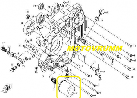 FILTRU ULEI CFMOTO 500 / 625 x5 x6 z6  <=2016  CU CHEIE DE 17MM [2]