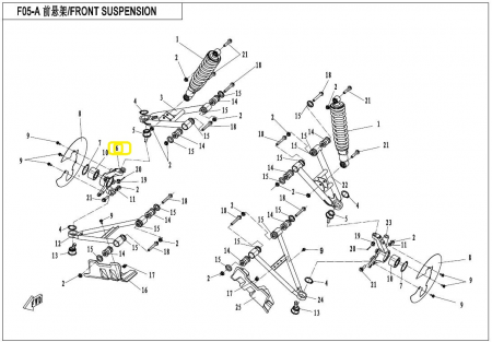 FUZETA FATA DREAPTA CFMOTO 500 / 625 / 800 => 2007-2018 [3]