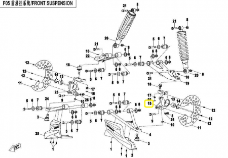 FUZETA STANGA CFMOTO CFORCE 400/450/520/550 [2]