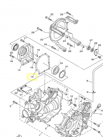 GARNITURA CAPAC AMBREIAJ YAMAHA YFM 660 GRIZZLY '02 -08, YXR 660 RHINO '04 -07 [1]