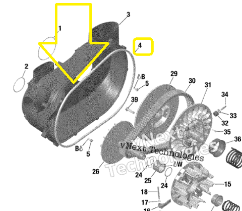 GARNITURA CAPAC CVT CAN-AM MAVERICK X3 / X3 MAX TURBO / Turbo RR   2017-2026 [1]