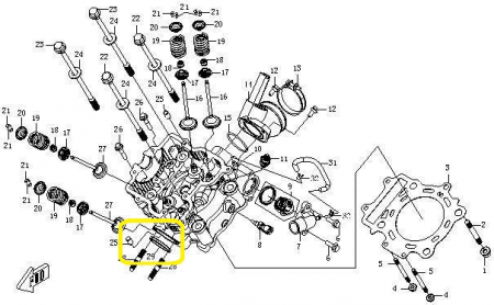 GARNITURA ESAPAMENT CFMOTO 500/625 2007-2016 / LINHAI 500/550 [1]