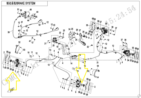 GARNITURA ETRIER FATA CFMOTO UTV 1000  / SSV 950 2021-> [1]