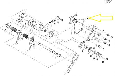 GARNITURA METALICA SELECTOR CUTIE CF MOTO 400/500/600/800/850/1000 15-25 [1]