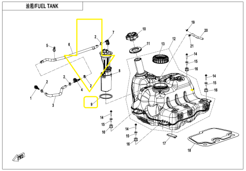 GARNITURA POMPA BENZINA CFMOTO ATV/SSV/UTV 800/820/850/1000 2012-2026 [3]