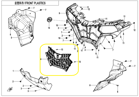 GRILA FRONTALA CFMOTO CFORCE 400 X4 / 500 X5 2022-2026 [1]