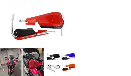 SET HANDGUARD ALUMINIU + PRINDERI UNIVERSAL HUSQWARNA / KTM / YAMAHA ALB [4]