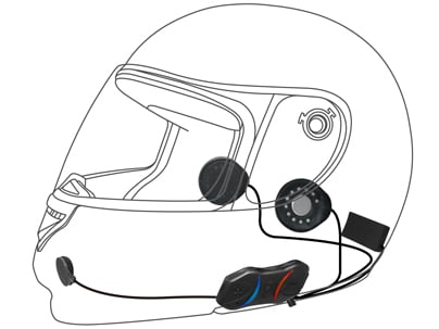 Casti - INETRCOM INTERCOM MOTO SENA SMH10R BLUETOOTH 3.0 PÂNĂ LA 900M CURSE CU KIT MICROFON UNIVERSAL