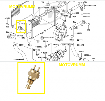 SENZOR TEMPERATURA KAWASAKI KFX 700 /  KVF 650, ZX-6R, ZX-9R, ZX-10R, ZX-11R, VULCAN 800 [3]