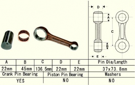 KIT BIELA YAMAHA YFM 660 RAPTOR '02-'05, GRIZZLY 660 '02-'08 [1]