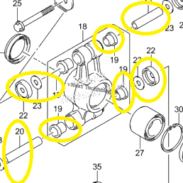 KIT BUCSE FUZETA ROATA SPATE SUZUKI LT-A 450 / 700 2005-2007 [1]
