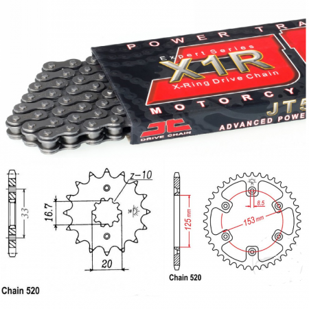 Kit revizie - KIT PINIOANE CU LANT HONDA CRF 250 (04-19) PINION 13CU52
