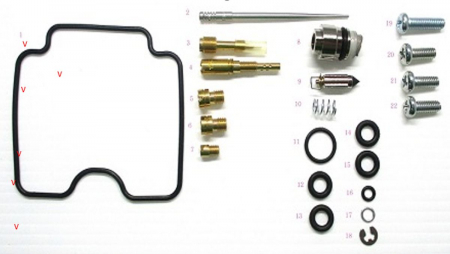 KIT REPARATIE CARBURATOR YAMAHA GRIZZLY / KODIAK / WOLVERINE 450 2003-2014 [1]