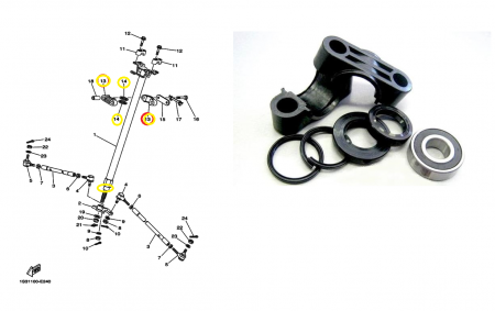 KIT BUCSE AX GHIDON YAMAHA RAPTOR 250 / 350 / 660 / 700 , GRIZLLY 450 / 550 / 700 , YFZ 350 / 450 [1]