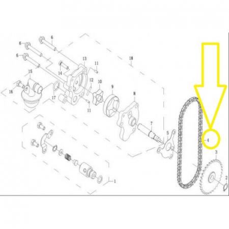LANT POMPA ULEI CFMOTO 500/625 (07-16)  0180-074000 [1]