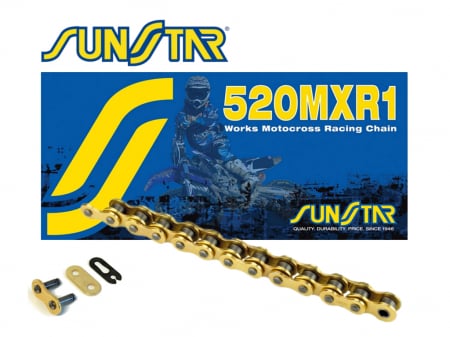 LANT TRANSMISIE 520MXR1-116G MOTOCROSS PANA LA 500 CCM, CULOARE AURIU DESCHIS + CLIP