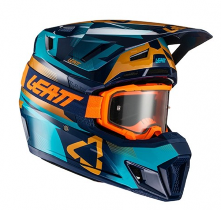 Casti - CASCA OFF-ROAD LEATT ALBASTRU / PORTOCALIU - M CU OCHELARI CADOU