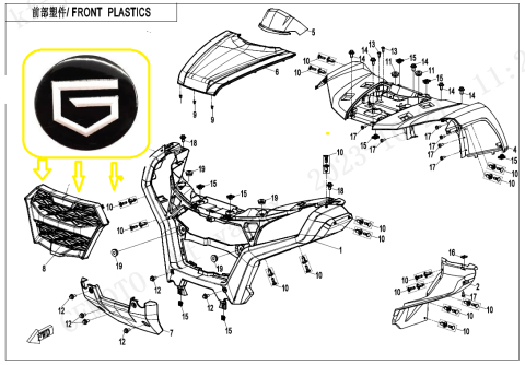 ATV-uri (Piese) - LOGO FRONTAL GOES TERROX 400 / 500 2024-2026